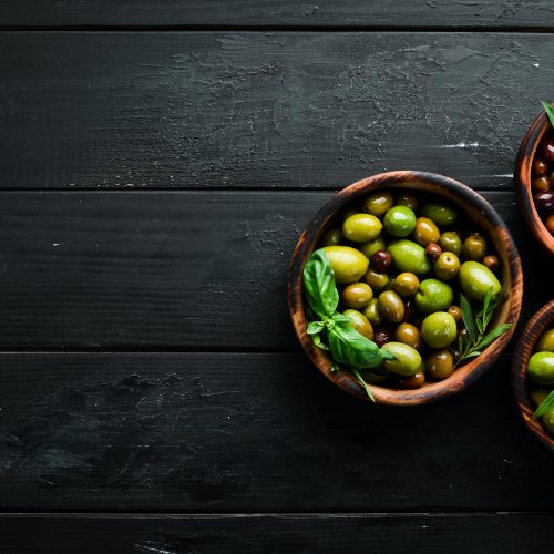 Présentation apéritif 3 bols d'olives